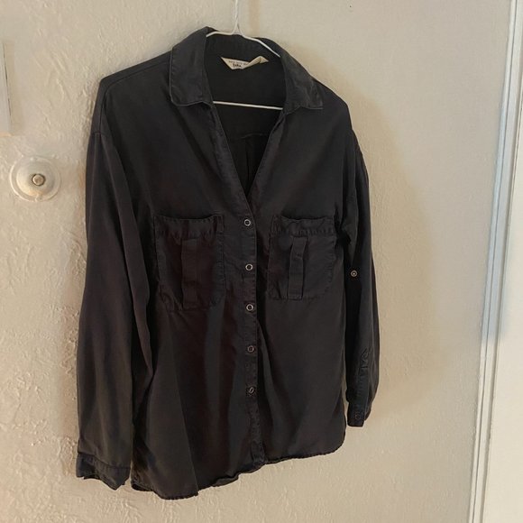 Grey Denim Blouse - Zara - Picture 5 of 7